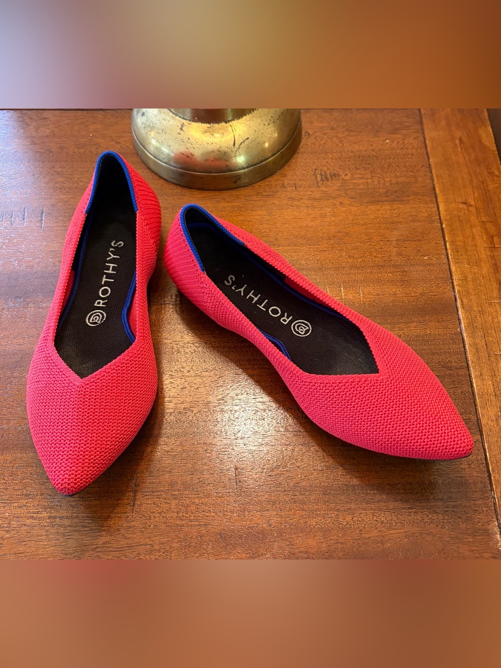 Rothy's Women's Bright Red Knit Pointed Flats